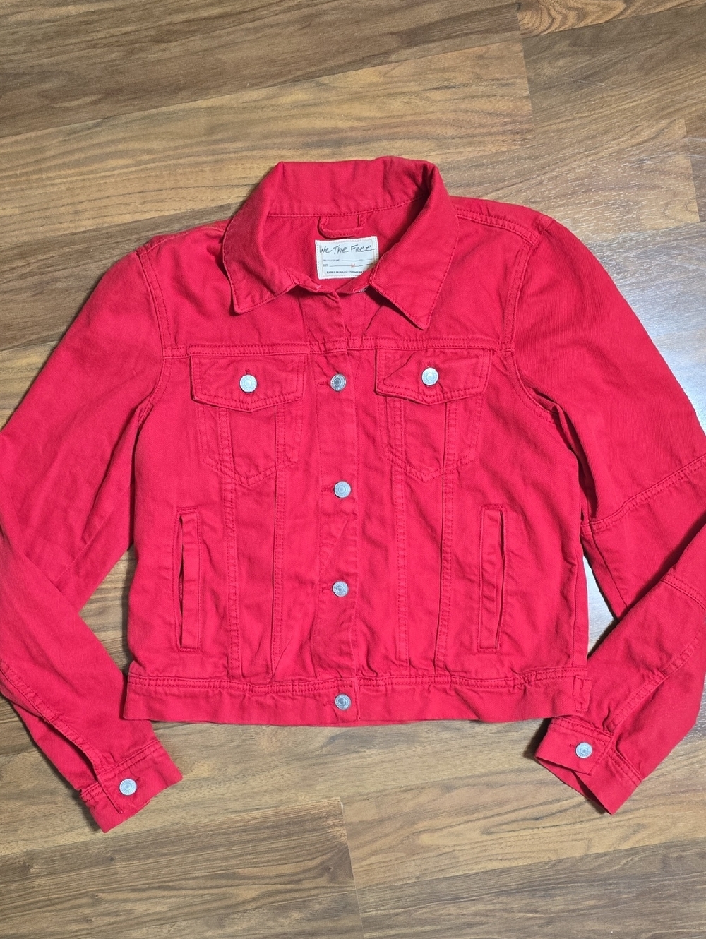 We The Free "Rumors" Denim Jacket - Strawberry Red